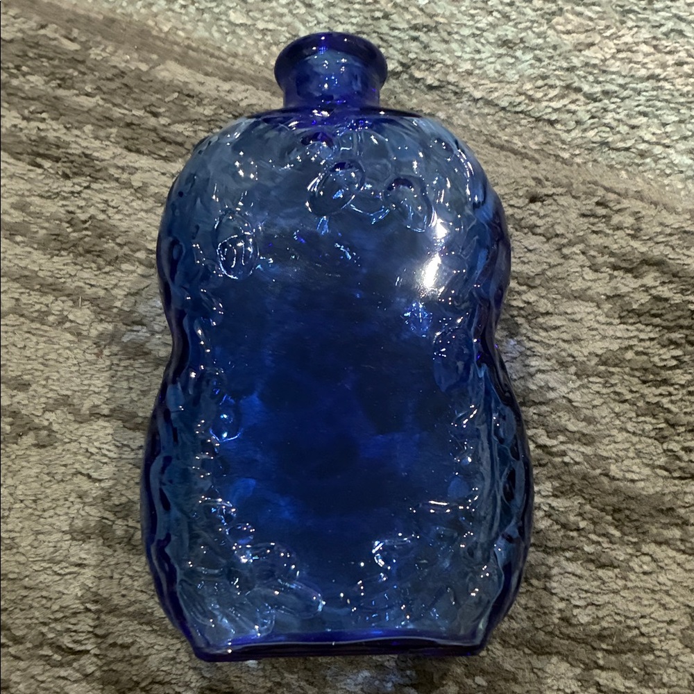 Blue Decorative Glass Bottle- Deep Cobalt Home Accent